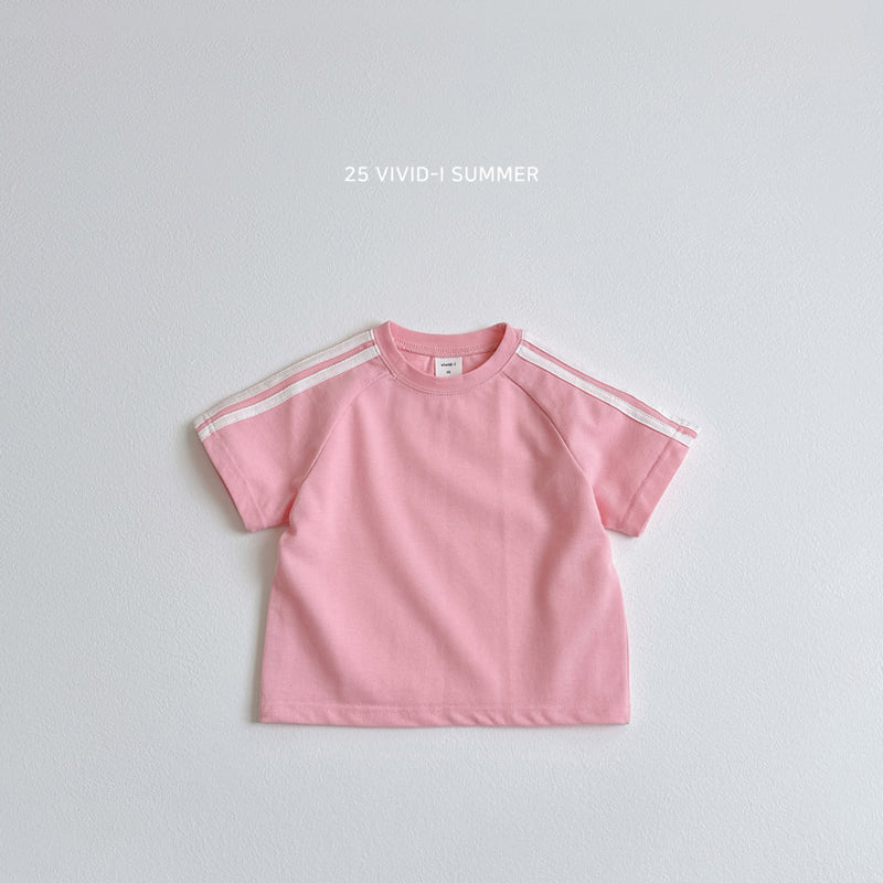 Vivid I - Korean Children Fashion - #magicofchildhood - Pique Line Short Sleeve Tee - 4