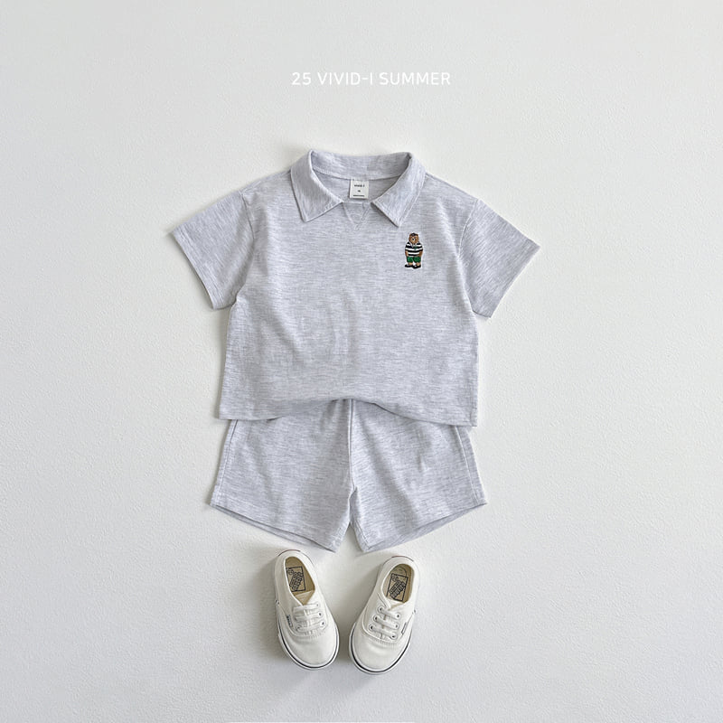 Vivid I - Korean Children Fashion - #magicofchildhood - Embroidery Collar Short Sleeve Set - 4