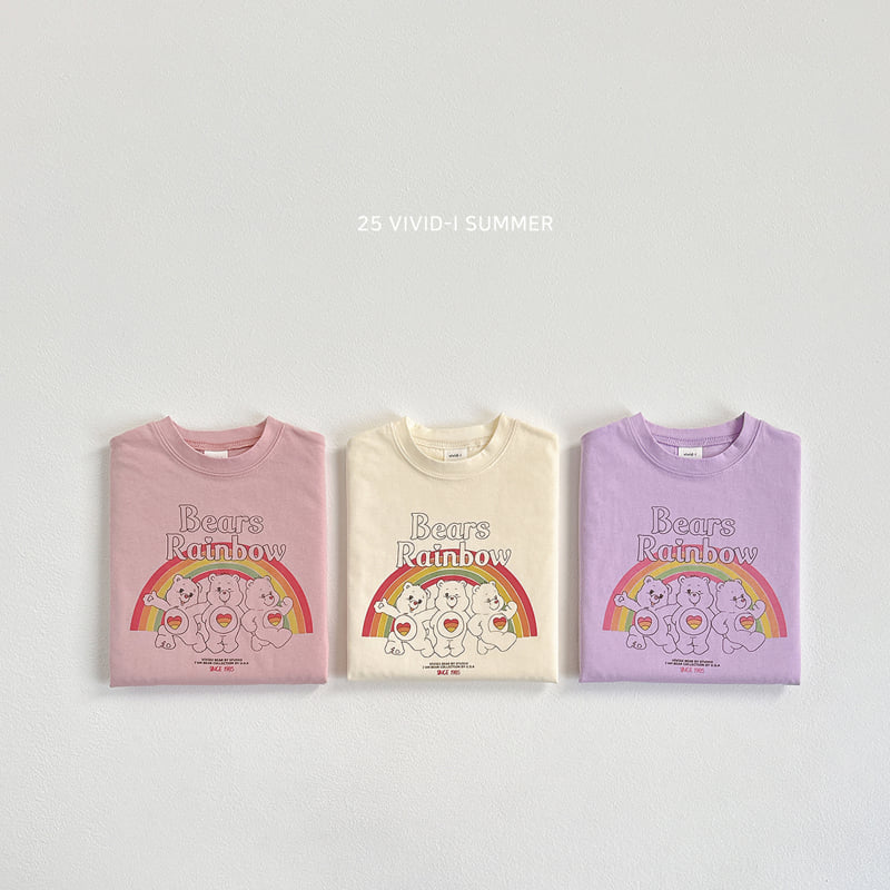 Vivid I - Korean Children Fashion - #minifashionista - Rainbow Bear Friends Tee - 3