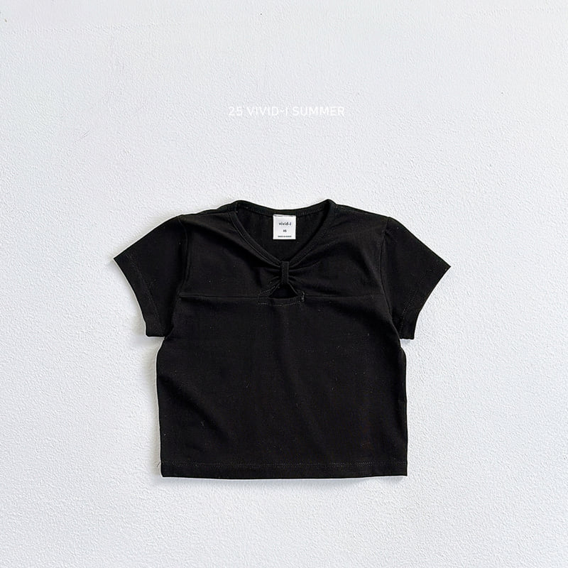 Vivid I - Korean Children Fashion - #minifashionista - Slit Ribbon Tie Tee - 6