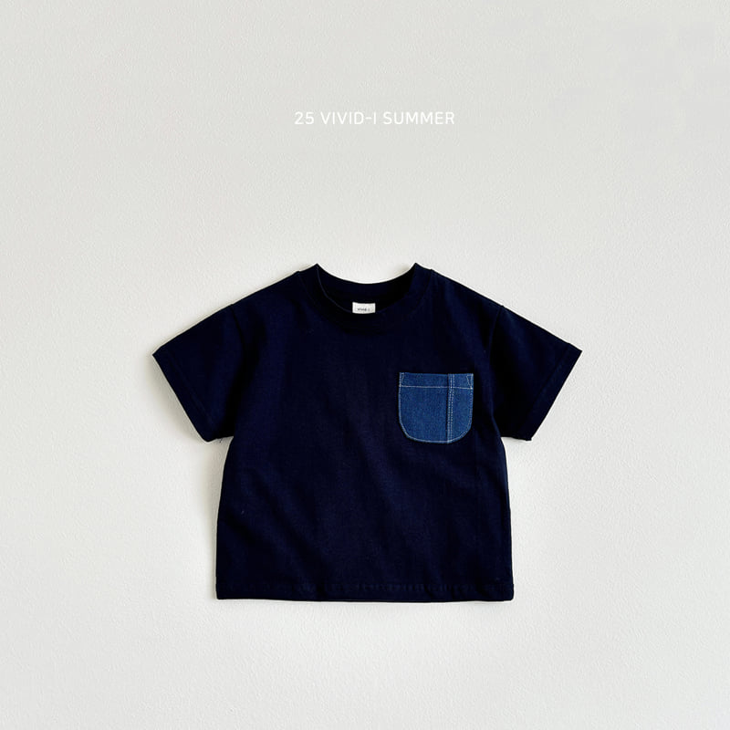 Vivid I - Korean Children Fashion - #minifashionista - Denim Pocket Short Sleeve Tee - 6