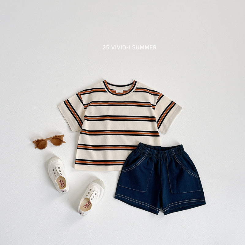 Vivid I - Korean Children Fashion - #prettylittlegirls - Multi Stripe Tee - 10