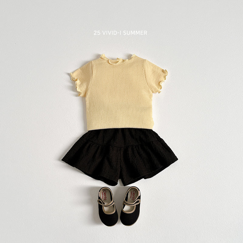 Vivid I - Korean Children Fashion - #prettylittlegirls - Soap Ribbed Short Sleeve Tee - 8