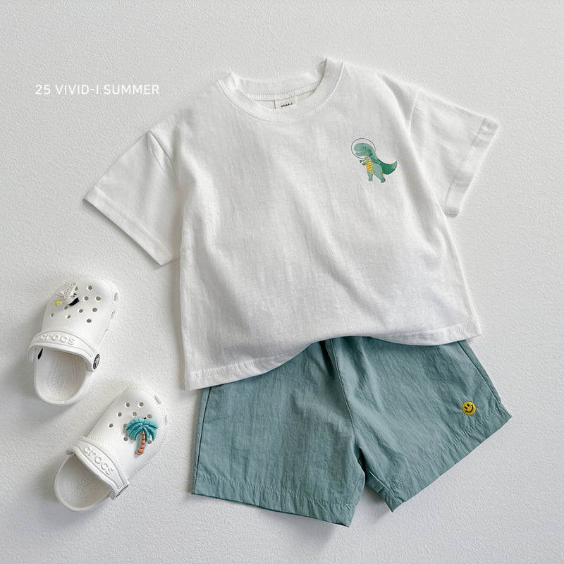 Vivid I - Korean Children Fashion - #prettylittlegirls - Space Dino Short Sleeve Tee - 6