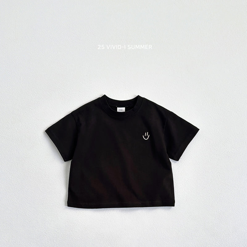 Vivid I - Korean Children Fashion - #prettylittlegirls - Face Embroidery Short Sleeve Tee - 6