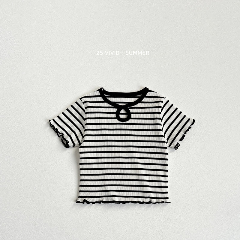 Vivid I - Korean Children Fashion - #prettylittlegirls - Stripe Hole Tee - 5