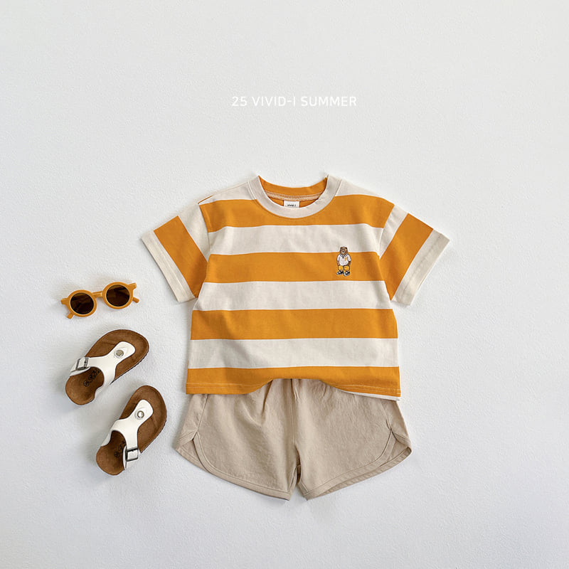 Vivid I - Korean Children Fashion - #prettylittlegirls - Big Stripe Embroidery Short Sleeve Tee - 9