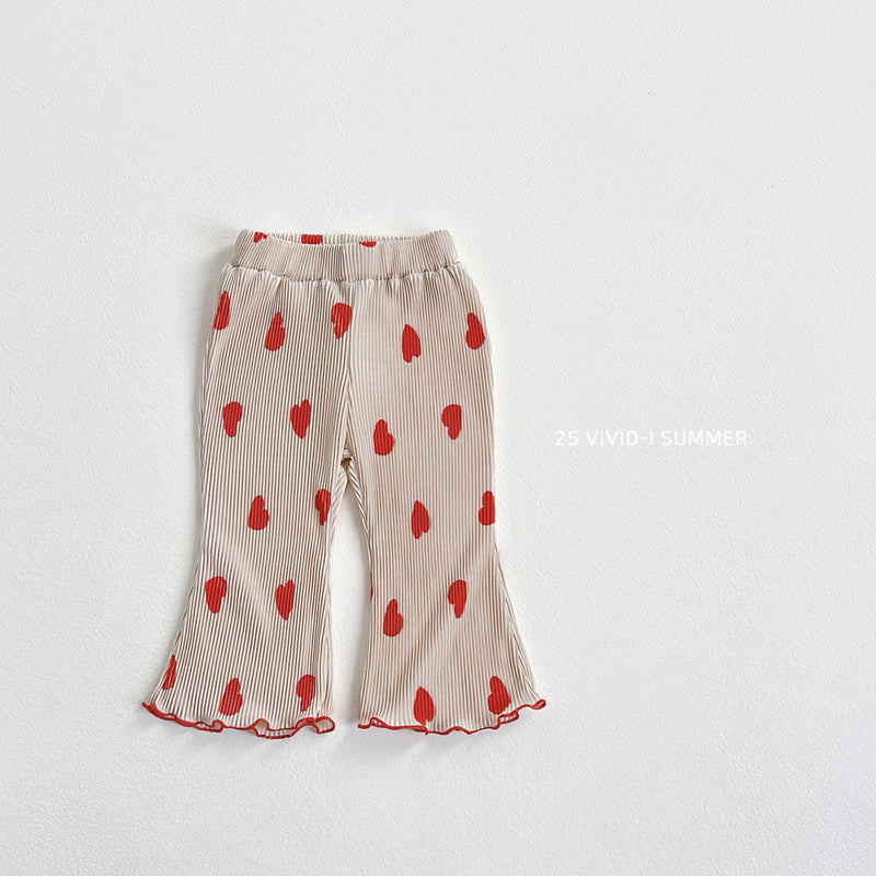 Vivid I - Korean Children Fashion - #prettylittlegirls - Heart Pleats Bootscut Pants - 3