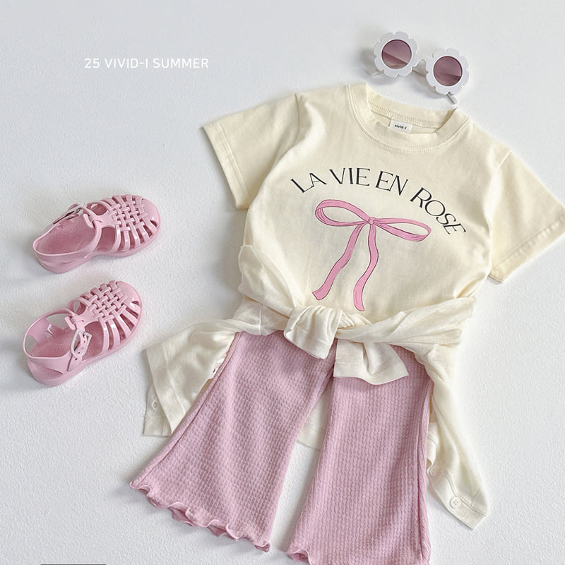 Vivid I - Korean Children Fashion - #prettylittlegirls - Soap Ribbed Bootscut Pants - 8