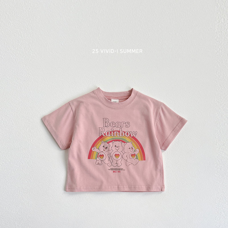 Vivid I - Korean Children Fashion - #minifashionista - Rainbow Bear Friends Tee - 4