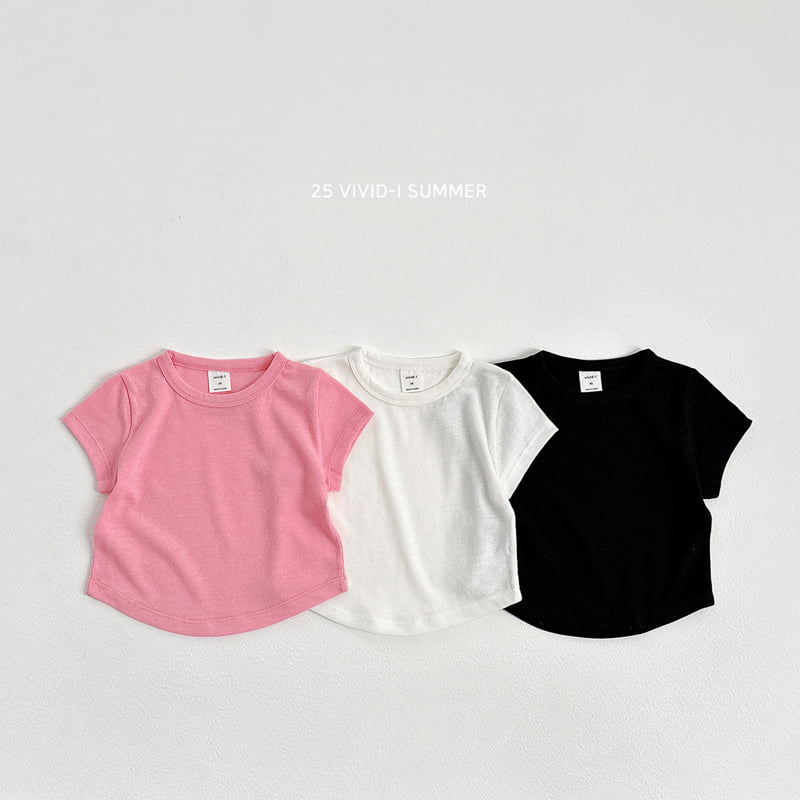 Vivid I - Korean Children Fashion - #prettylittlegirls - Rounded Hem Long Tee