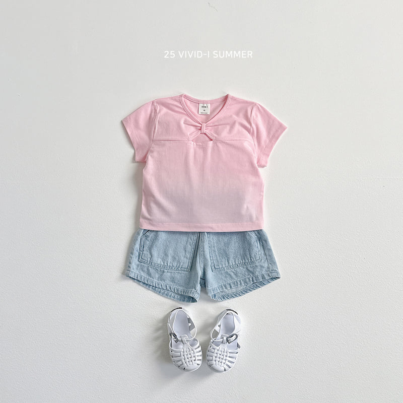 Vivid I - Korean Children Fashion - #prettylittlegirls - Slit Ribbon Tie Tee - 7