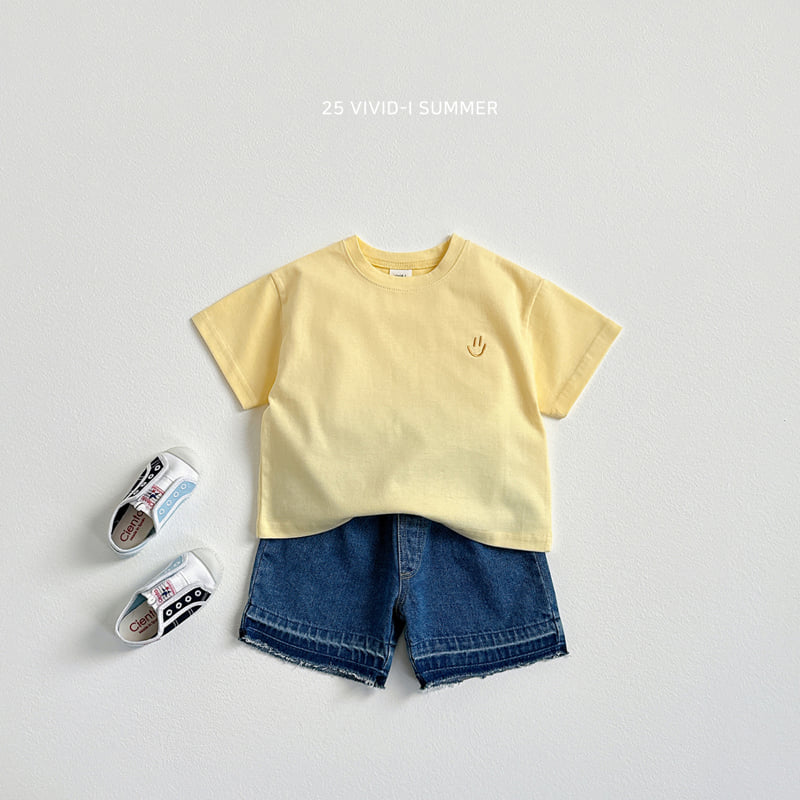Vivid I - Korean Children Fashion - #stylishchildhood - Face Embroidery Short Sleeve Tee - 9