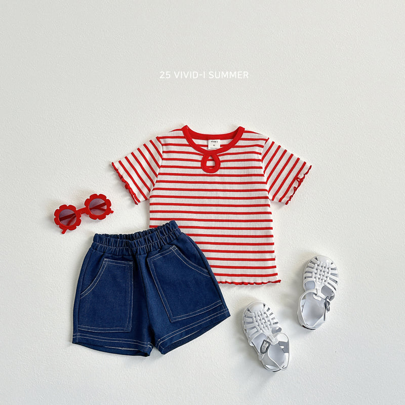 Vivid I - Korean Children Fashion - #stylishchildhood - Stripe Hole Tee - 8