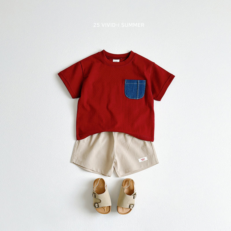 Vivid I - Korean Children Fashion - #stylishchildhood - Denim Pocket Short Sleeve Tee - 10