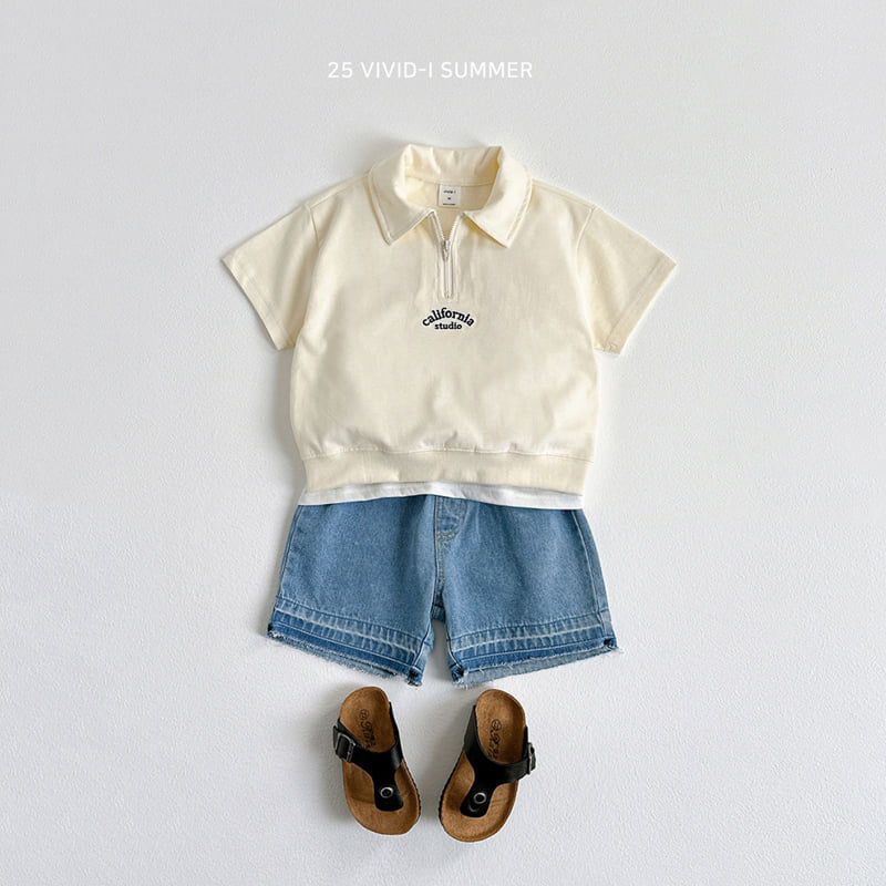 Vivid I - Korean Children Fashion - #todddlerfashion - Collar Anorak Short Sleeve Tee - 12