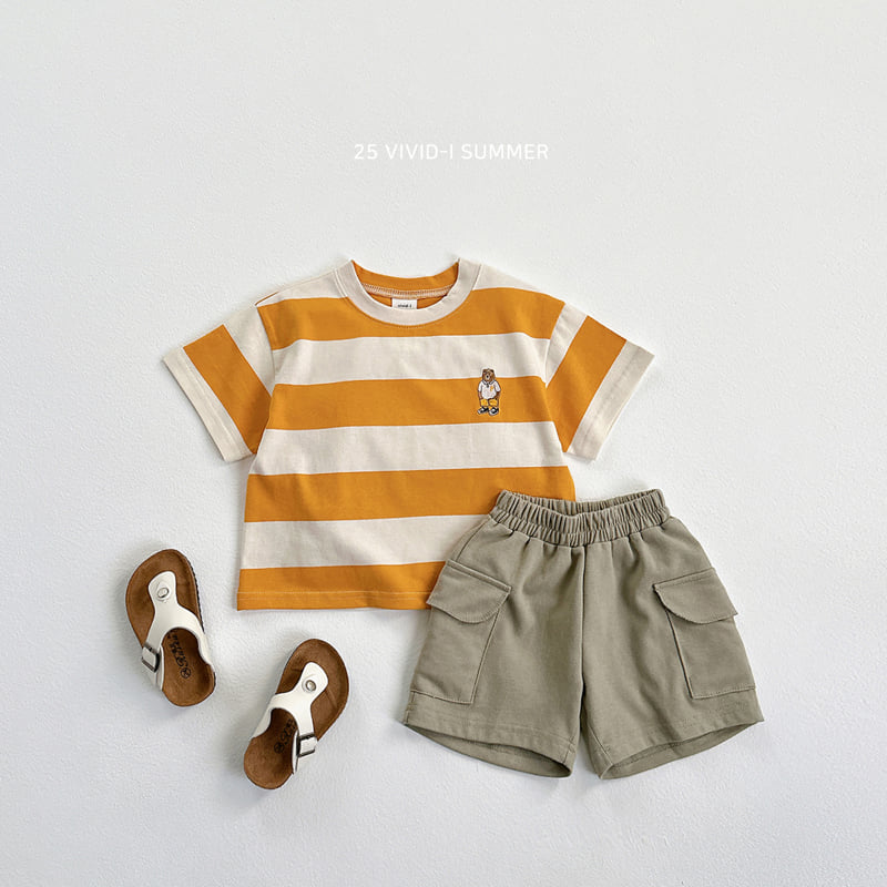 Vivid I - Korean Children Fashion - #todddlerfashion - Big Stripe Embroidery Short Sleeve Tee - 10