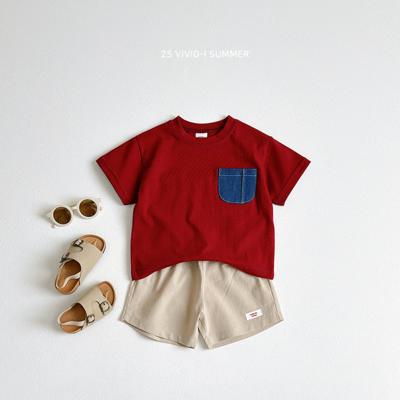 Vivid I - Korean Children Fashion - #todddlerfashion - Denim Pocket Short Sleeve Tee - 8