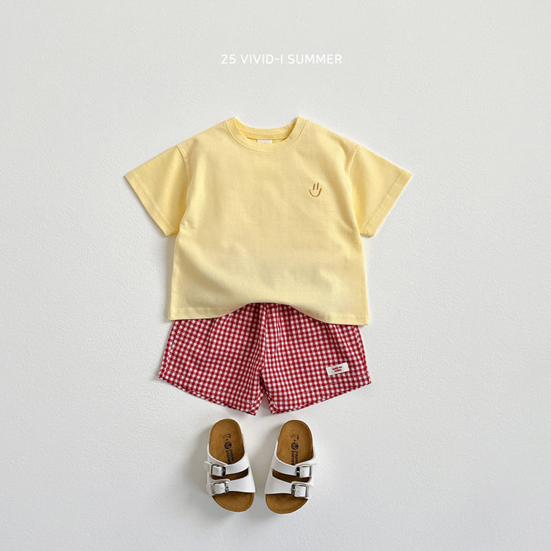 Vivid I - Korean Children Fashion - #toddlerclothing - Face Embroidery Short Sleeve Tee - 8