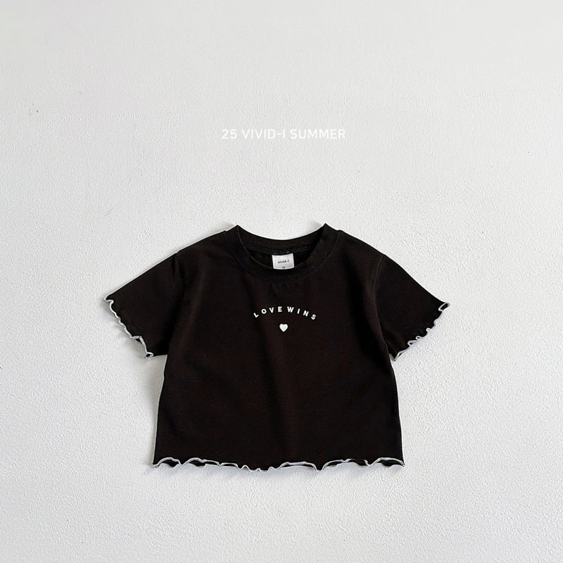 Vivid I - Korean Children Fashion - #toddlerclothing - Love Crop Loose Tee - 5