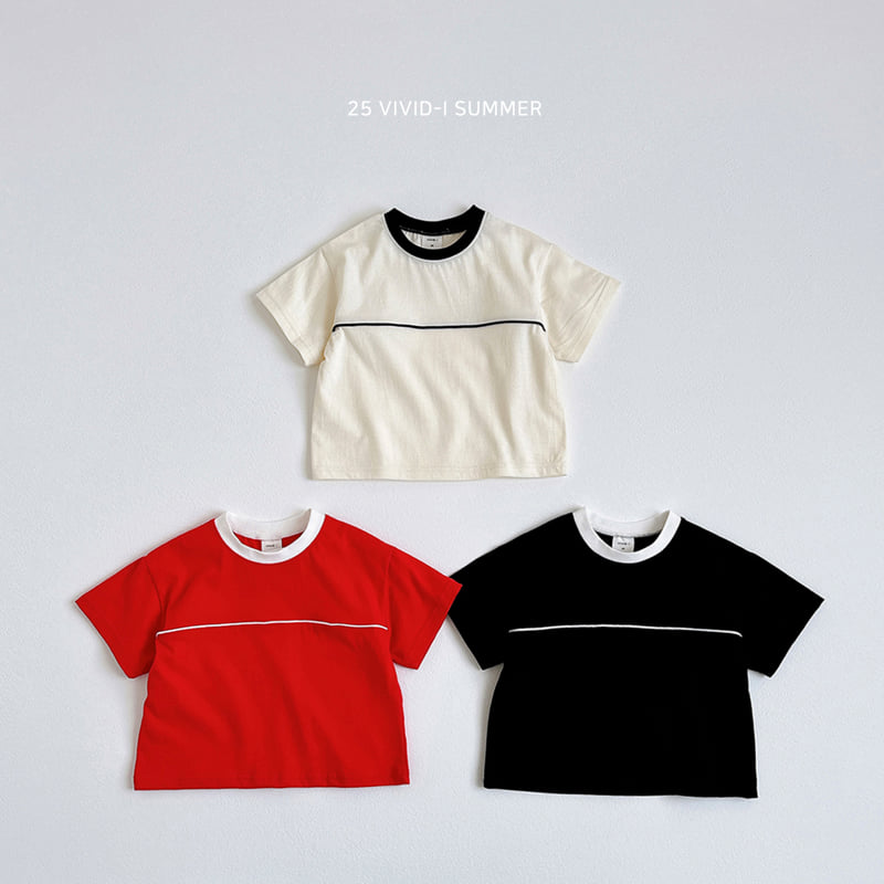 Vivid I - Korean Children Fashion - #toddlerclothing - Piping Cut Tee - 3
