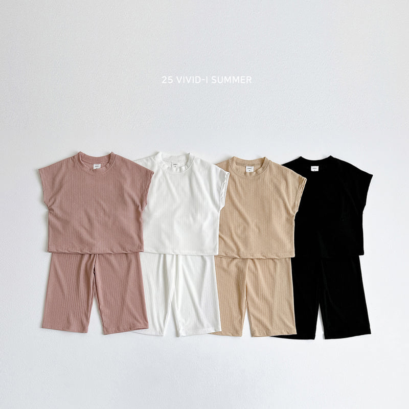 Vivid I - Korean Children Fashion - #toddlerclothing - Cool Knit Ribbed Set