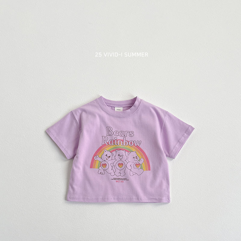 Vivid I - Korean Children Fashion - #toddlerclothing - Rainbow Bear Friends Tee - 6