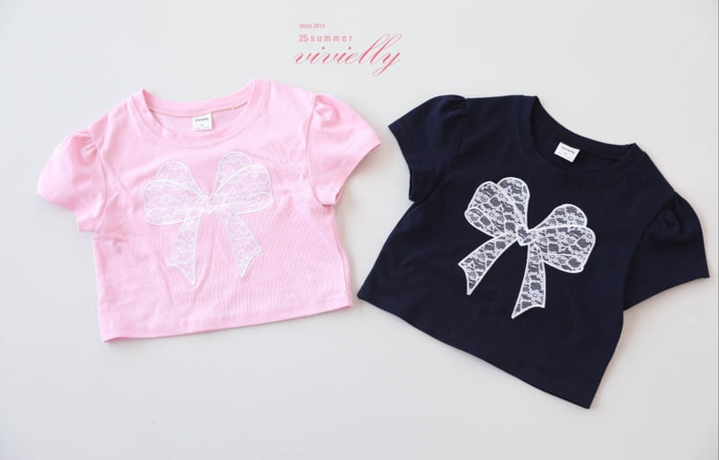 Vivielly - Korean Children Fashion - #Kfashion4kids - Ribbon Lace Tee - 10