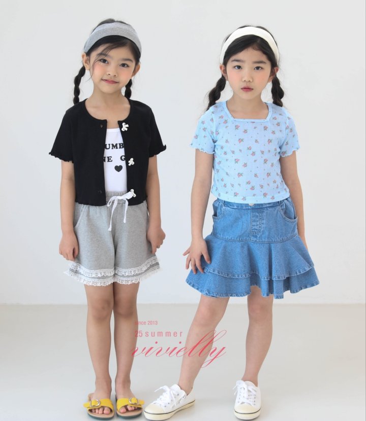 Vivielly - Korean Children Fashion - #Kfashion4kids - Hurea Cancan Denim Skirt - 8