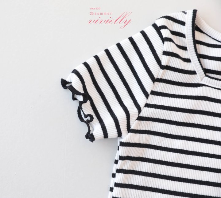 Vivielly - Korean Children Fashion - #childofig - Pippi Stripe Tee - 11
