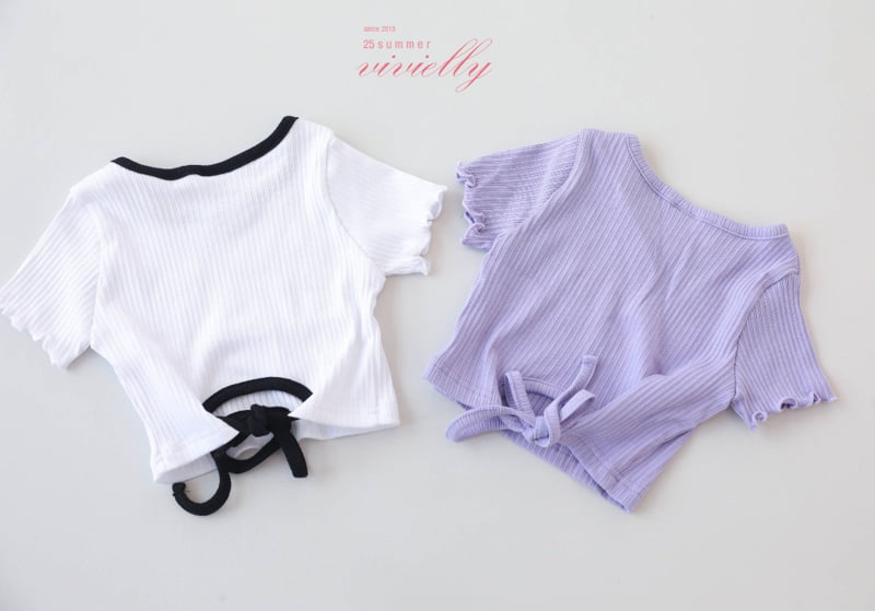 Vivielly - Korean Children Fashion - #childofig - Anna Back Ribbon Tee - 11