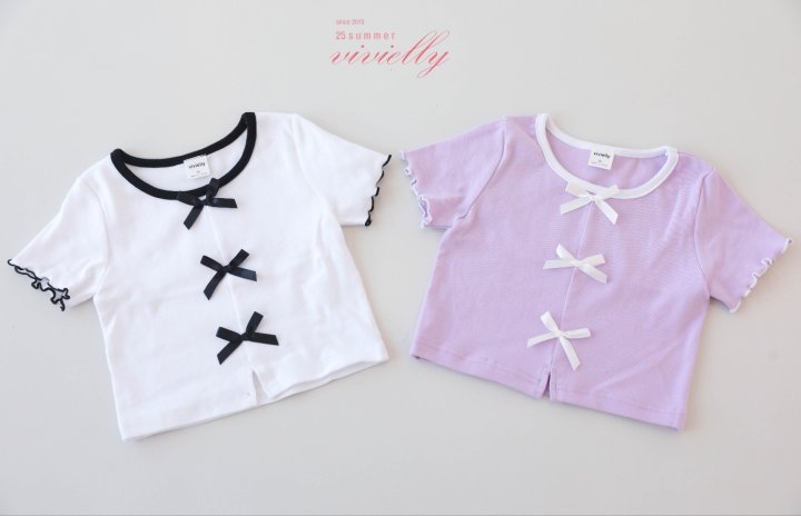 Vivielly - Korean Children Fashion - #childrensboutique - Jay Ribbon Tee - 10