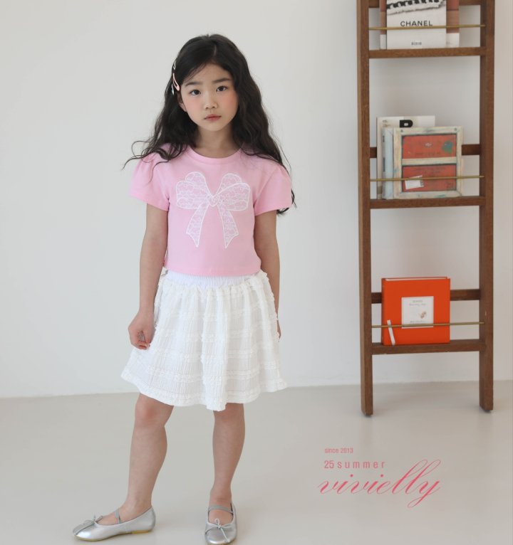 Vivielly - Korean Children Fashion - #childrensboutique - Ribbon Lace Tee - 4
