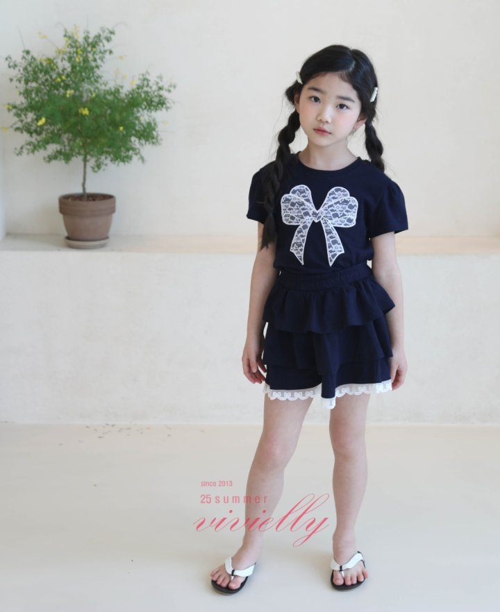 Vivielly - Korean Children Fashion - #discoveringself - Ribbon Lace Tee - 5