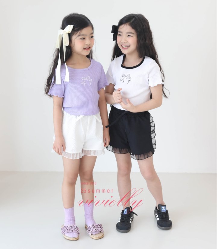 Vivielly - Korean Children Fashion - #fashionkids - Organza Frill Pants - 9