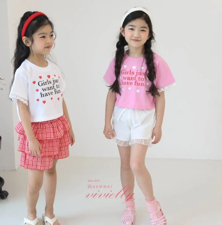 Vivielly - Korean Children Fashion - #kidsshorts - Girls Tee
