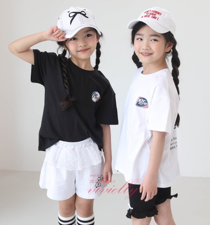 Vivielly - Korean Children Fashion - #kidsshorts - Lettering Tee - 3