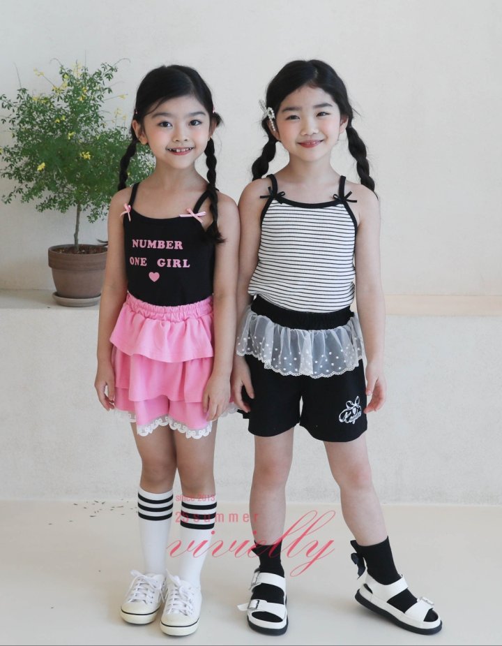 Vivielly - Korean Children Fashion - #kidsshorts - Number Ribbon Sleeveless - 8