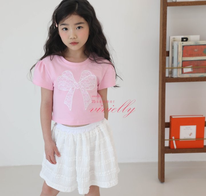 Vivielly - Korean Children Fashion - #kidsstore - Ribbon Lace Tee - 8
