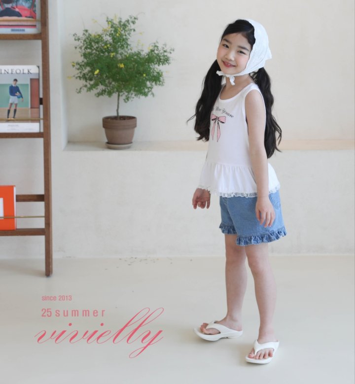 Vivielly - Korean Children Fashion - #kidsstore - Romi Frill Sleeveless - 7