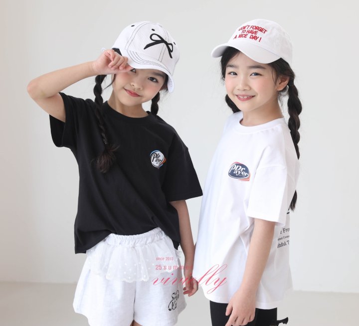 Vivielly - Korean Children Fashion - #kidsshorts - Lettering Tee - 4