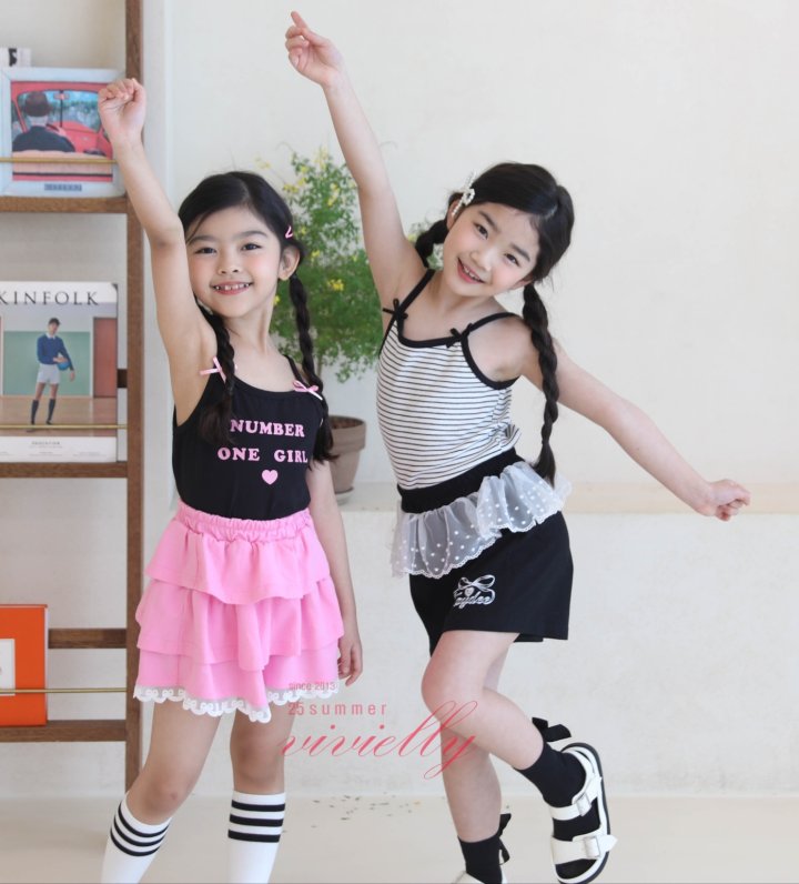 Vivielly - Korean Children Fashion - #kidzfashiontrend - Number Ribbon Sleeveless - 10