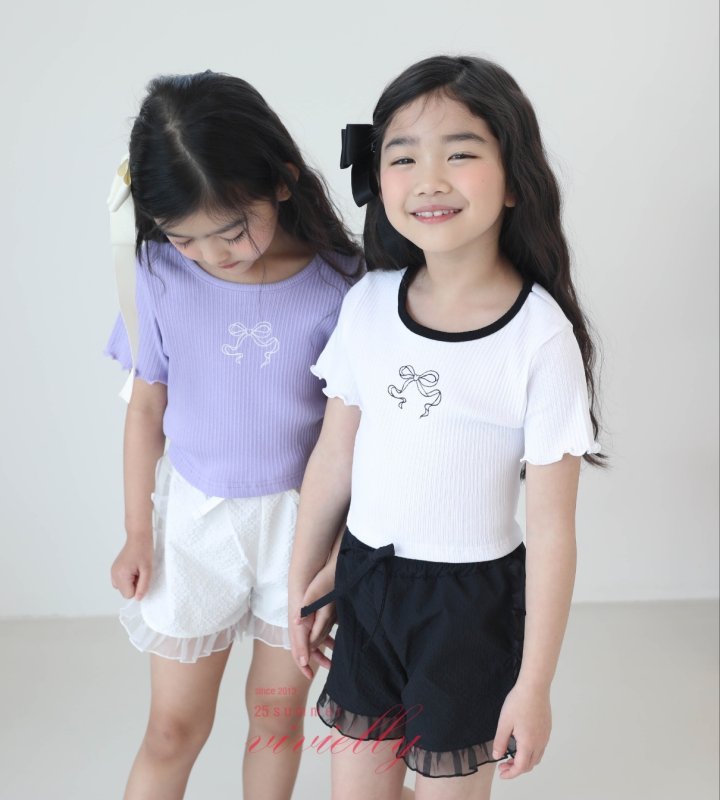 Vivielly - Korean Children Fashion - #magicofchildhood - Anna Back Ribbon Tee - 5
