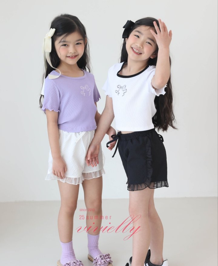 Vivielly - Korean Children Fashion - #minifashionista - Anna Back Ribbon Tee - 6