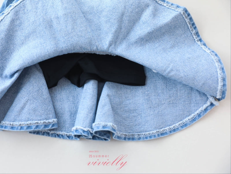 Vivielly - Korean Children Fashion - #minifashionista - Hurea Cancan Denim Skirt - 11