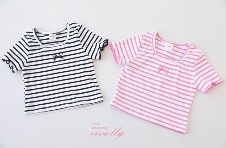 Vivielly - Korean Children Fashion - #prettylittlegirls - Pippi Stripe Tee - 10