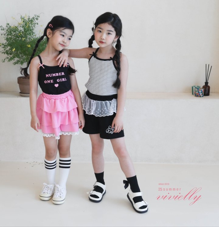 Vivielly - Korean Children Fashion - #stylishchildhood - Number Ribbon Sleeveless - 2