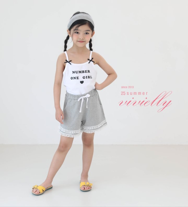 Vivielly - Korean Children Fashion - #toddlerclothing - Number Ribbon Sleeveless