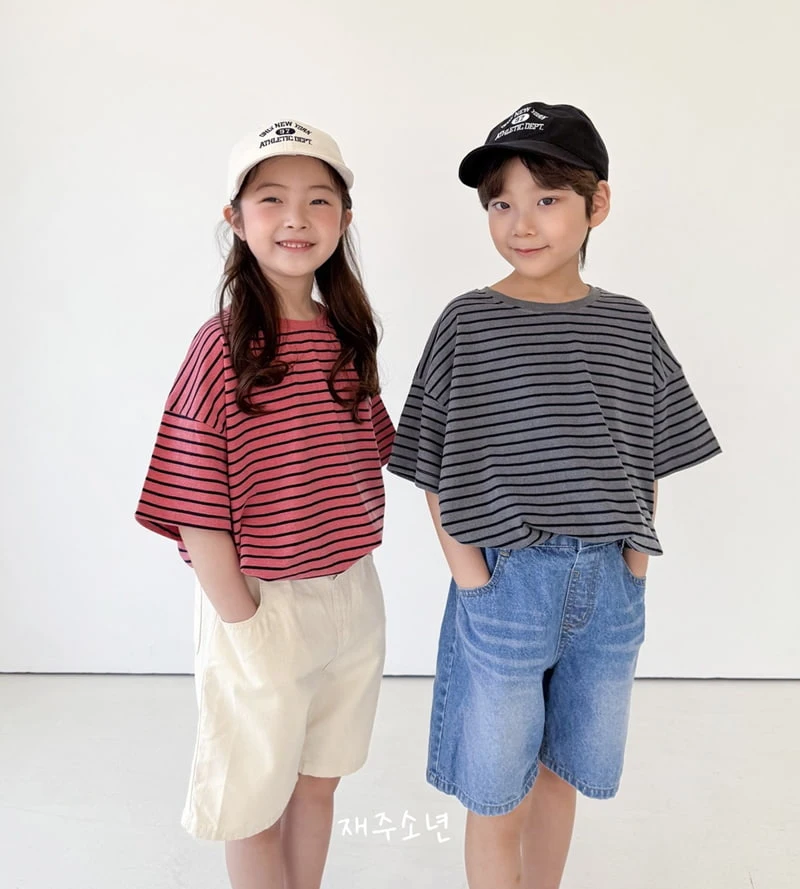Witty Boy - Korean Children Fashion - #kidsshorts - Rico Stripe Tee