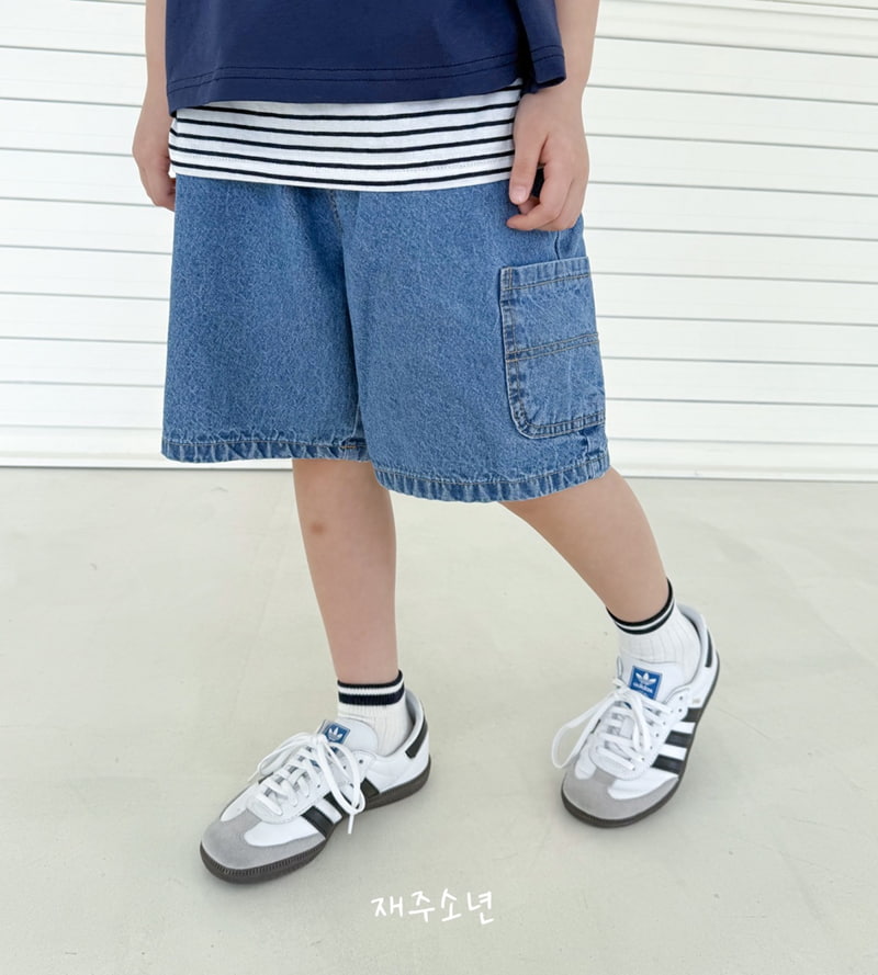 Witty Boy - Korean Children Fashion - #kidsshorts - Sunny Pocket Denim Pants - 5
